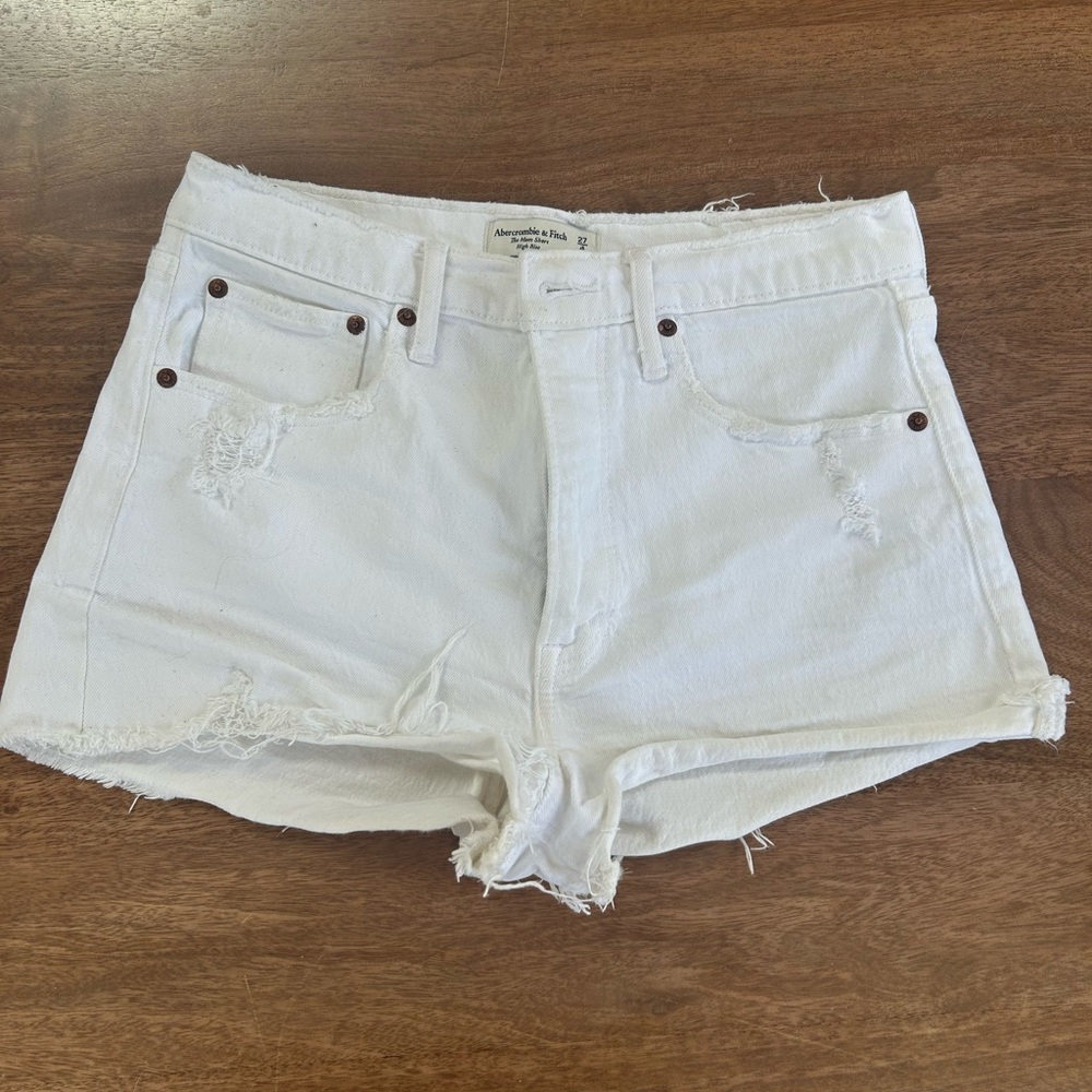 Abercrombie White Jean Shorts